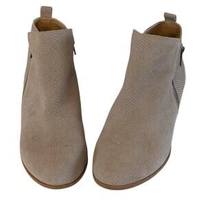 GB Girls Ankle Boots Size 5M Tan Textured Side Zip Booties